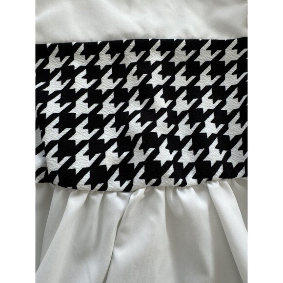 Girl's houndstooth print puff sleeves peplum top flare legs pants set size 4T - Picture 5 of 13